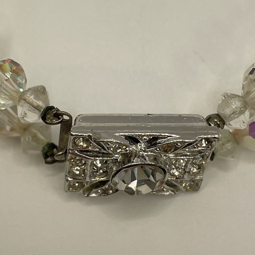 Vintage 7.25” Aurora Borealis Crystal Bracelet ✨ Double Strand AB Beads ✨ - Picture 6 of 12